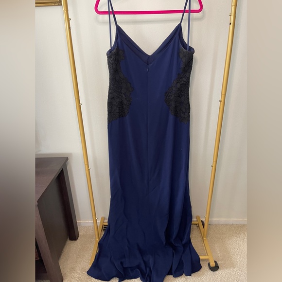 Ralph Lauren Navy Gown with Lace Detail - Picture 5 of 8